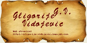Gligorije Vidojević vizit kartica